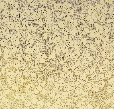 Japanese Yuzen Paper Y0321 –  Gold Dotted Cherry Blossoms - Chiyogami Paper With Gold Accent for origami, craft & scrapbooking 15x15cm (6")