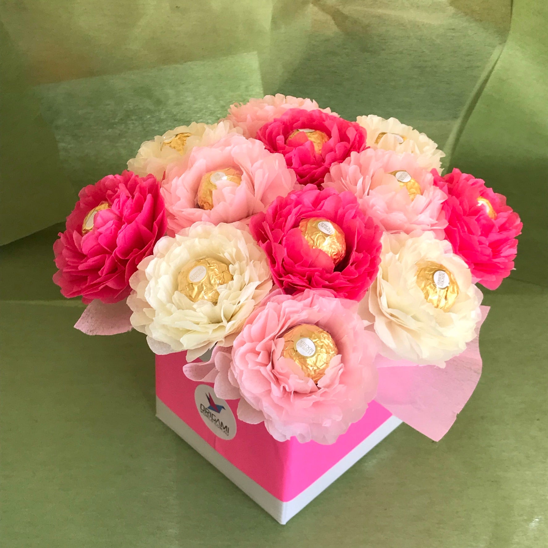 Cream And Pink Flower Chocolate Bouquet, For Gift