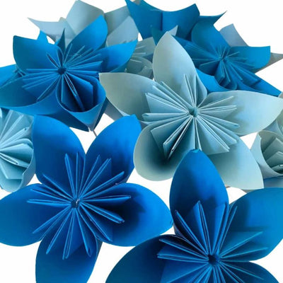 Blue Kusudama Flower Arrangement – Flowers on Wire Bouquet