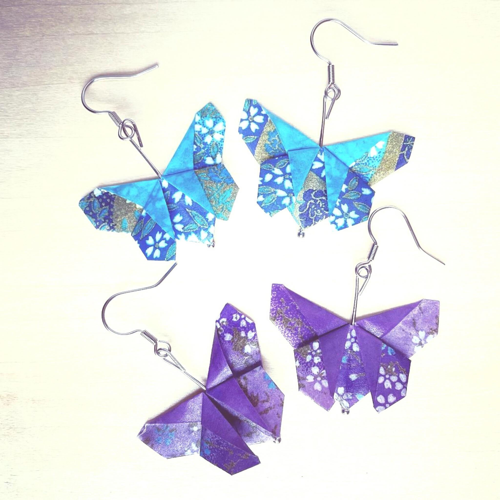 Origami Butterfly Earrings Origami World