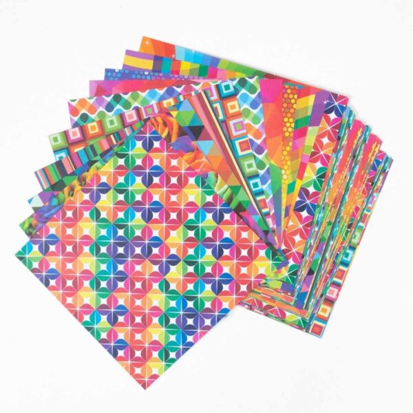 Origami Paper 36 sheets Rainbow Patterned – 12 Different Designs 6″ (15cm x 15cm)