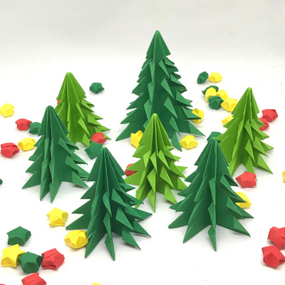 How to Make Origami Christmas Decorations - Easy Origami Christmas Tree, Star and Flower