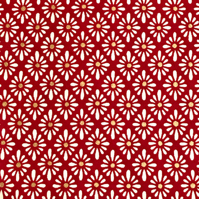 Japanese Yuzen Washi Paper - Diamonds on Red - Chiyogami Paper With Gold Accent for origami, craft & scrapbooking 15x15cm (6")