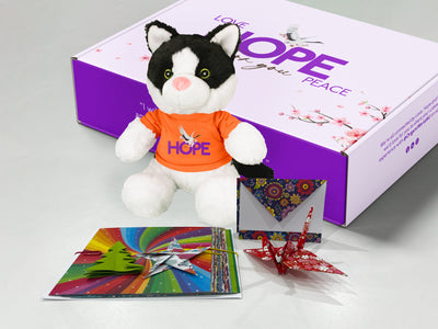 HOPE Cat Gift Pack - HOPE Cat and Origami Christmas Kit Gift Set - Give The Gift of Hope This Christmas