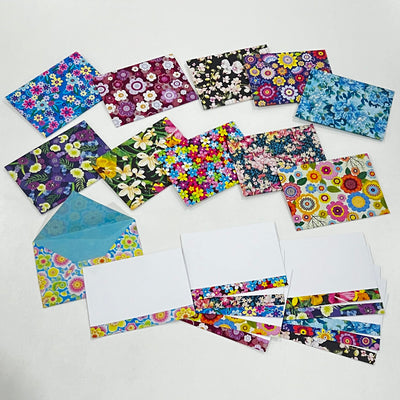 Flowers - Origami Envelopes (optional Inserts) - Gift Cards - Set of 10