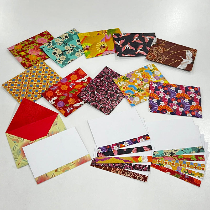 Japanese Designs - Origami Envelopes (optional Inserts) - Gift Cards - Set of 10
