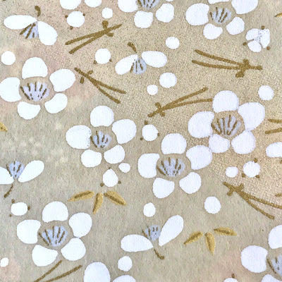 Japanese Yuzen Washi Paper - Cherry Blossoms on Gold - Chiyogami Paper With Gold Accent for origami, craft & scrapbooking 15x15cm (6")