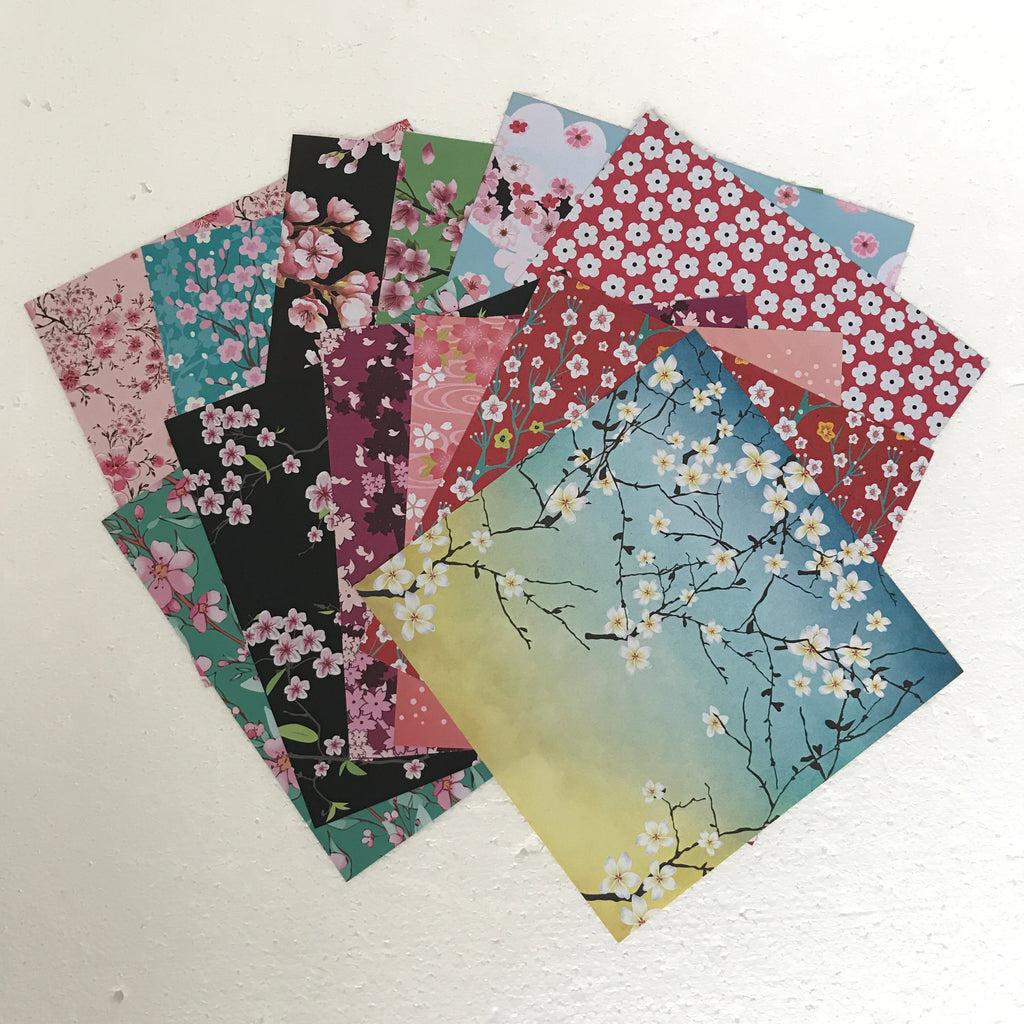 Sakura Cherry Blossom Print Origami Papers 6 x 6 inch Japanese Origami  Paper Pack 25 Sheets