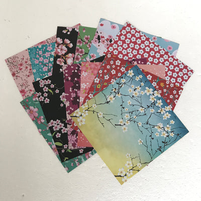 Chiyogami Yuzen Origami Paper - DESTINY - 4 Sheet Pack - 6 x 6 Inch