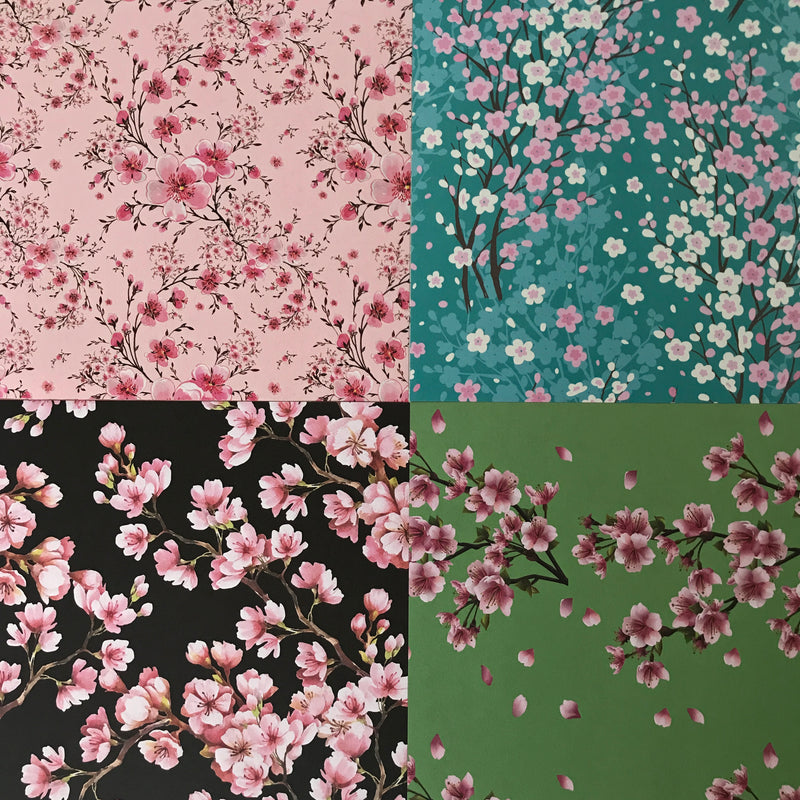 Origami Paper 36 sheets Cherry Blossoms - 12 designs 6" (15cm x 15cm)
