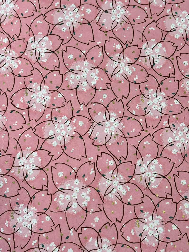 Japanese Yuzen Chiyogami Washi Paper KW106 – Soft Pink Sakura Bloom