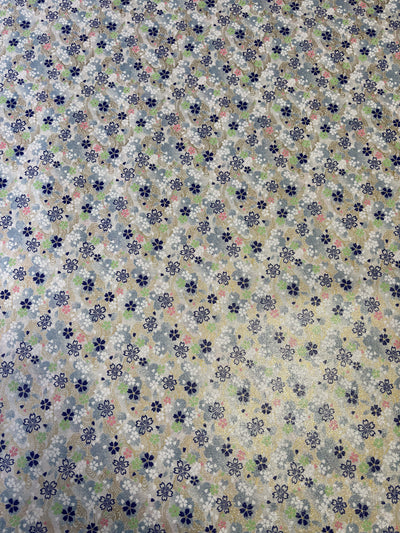 Japanese Yuzen Chiyogami Washi Paper – KW108 – Sakura Stream in Pastel Blue