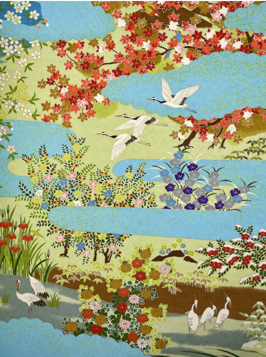 Sogara Yuzen Washi SY002 - Four Season Light Blue
