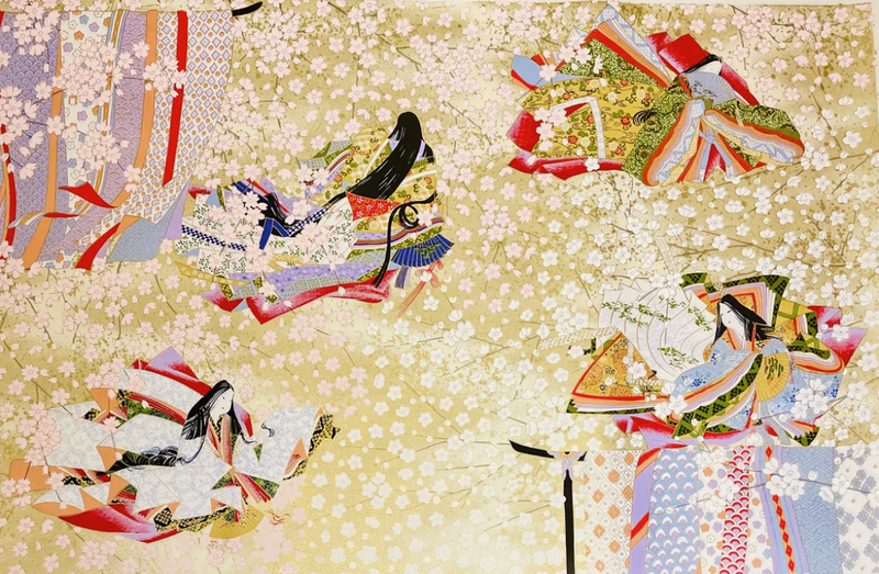 Sogara Yuzen Washi SY004 - Four Princess (Tanabata Festival)