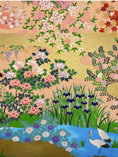 Sogara Yuzen Washi SY005 - Four Season with Gold