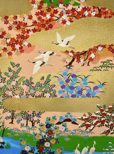 Sogara Yuzen Washi SY005 - Four Season with Gold
