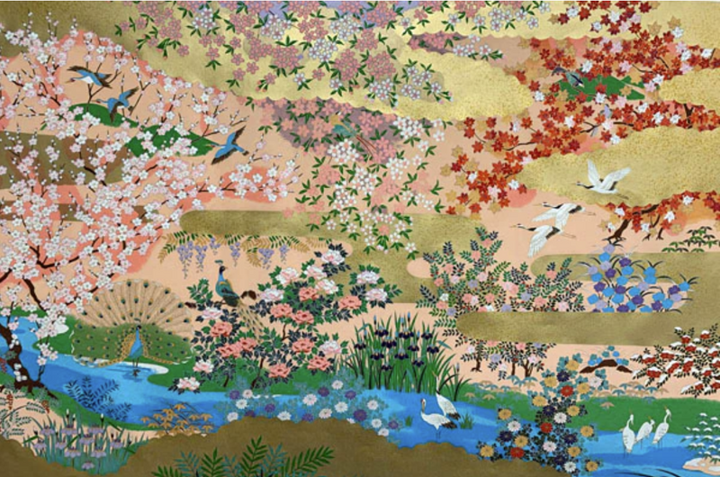 Sogara Yuzen Washi SY005 - Four Season with Gold