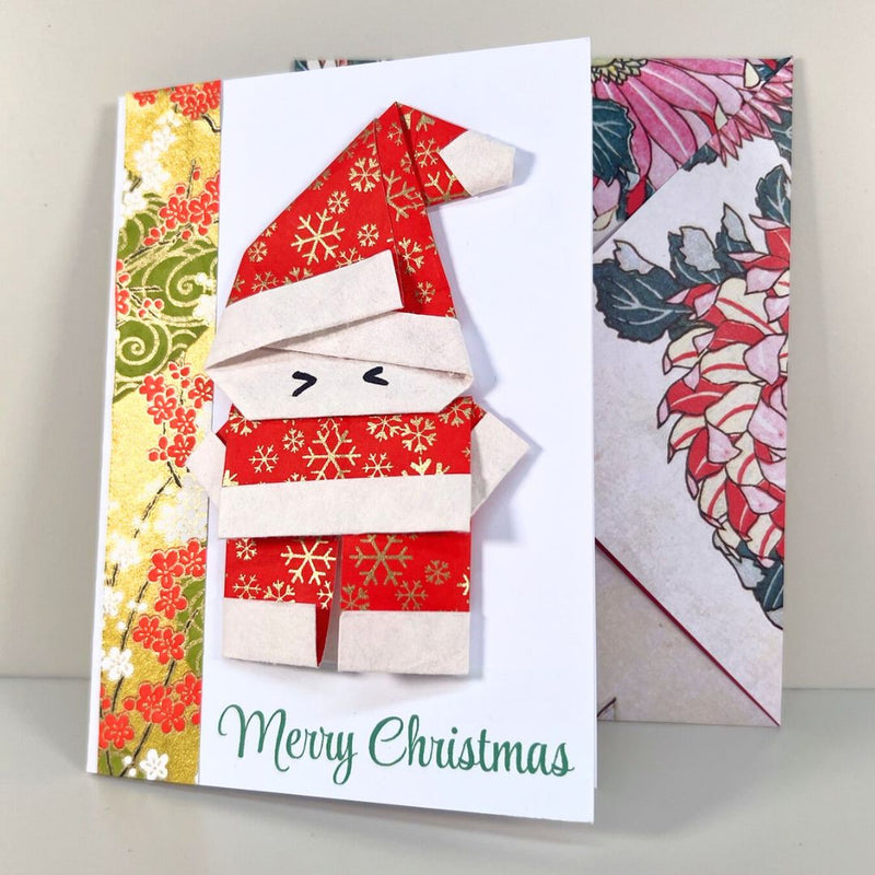 Origami Christmas Cards with Handmade Envelopes – Single or Assorted Pack of 5