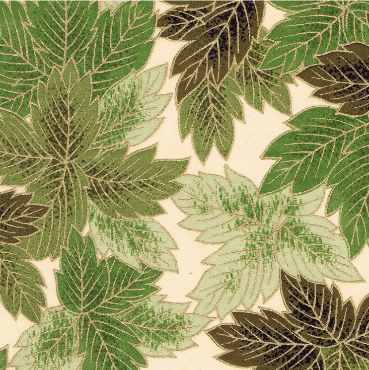 Japanese Yuzen Chiyogami Washi Paper Y0085 – Verdant Maple Leaves