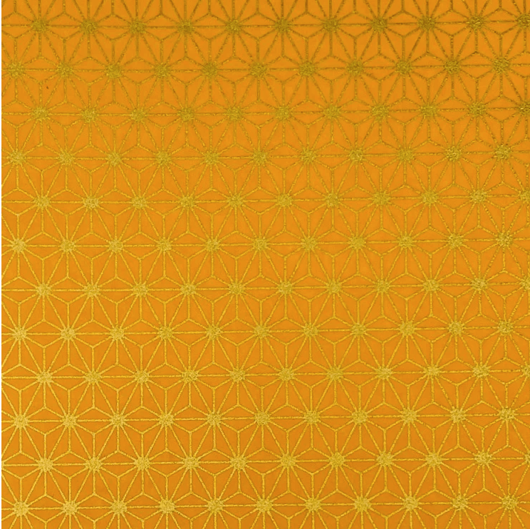 Japanese Yuzen Chiyogami Washi Paper Y0265 – Orange Asanoha Star Pattern