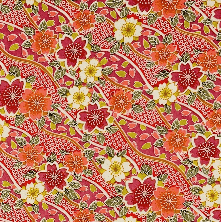 Japanese Yuzen Chiyogami Washi Paper (Y0278) – Autumn Blossom Elegance