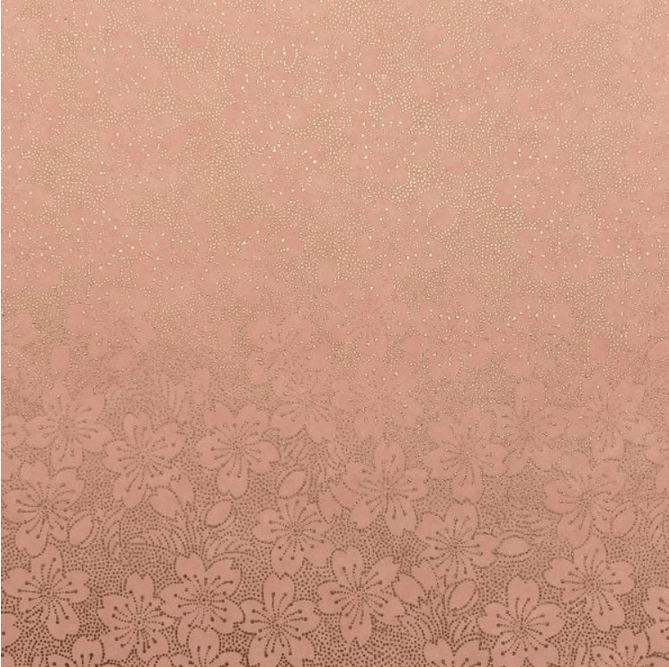 Japanese Yuzen Chiyogami Washi Paper (Y0336) – Elegant Blossom Rose Pink Gold