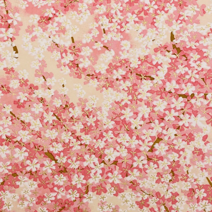 Japanese Yuzen Chiyogami Washi Paper Y0418 – Sakura Blossom Pink