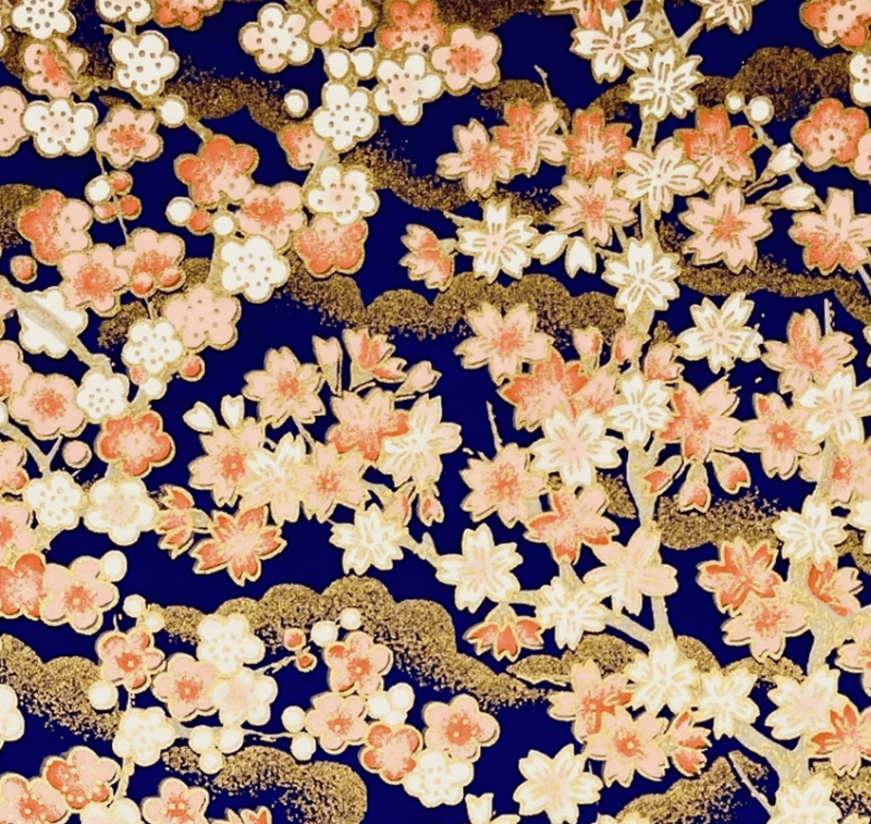 Japanese Yuzen Chiyogami Washi Paper (Y0465) – Night Sakura