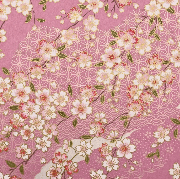 Japanese Yuzen Chiyogami Washi Paper (Y0474) – Blooming Sakura Pink