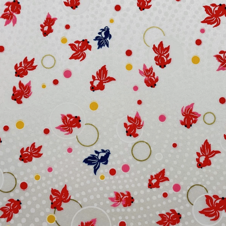 Japanese Yuzen Chiyogami Washi Paper Y0572 - Goldfish and Bubbles