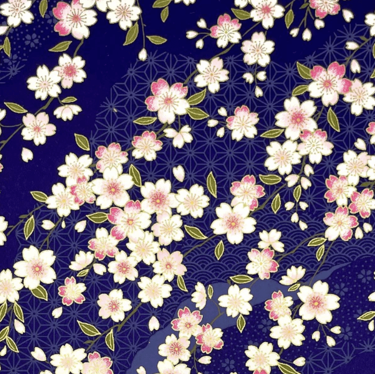 Japanese Yuzen Chiyogami Washi Paper (Y0573) – Night Blossom Reverie