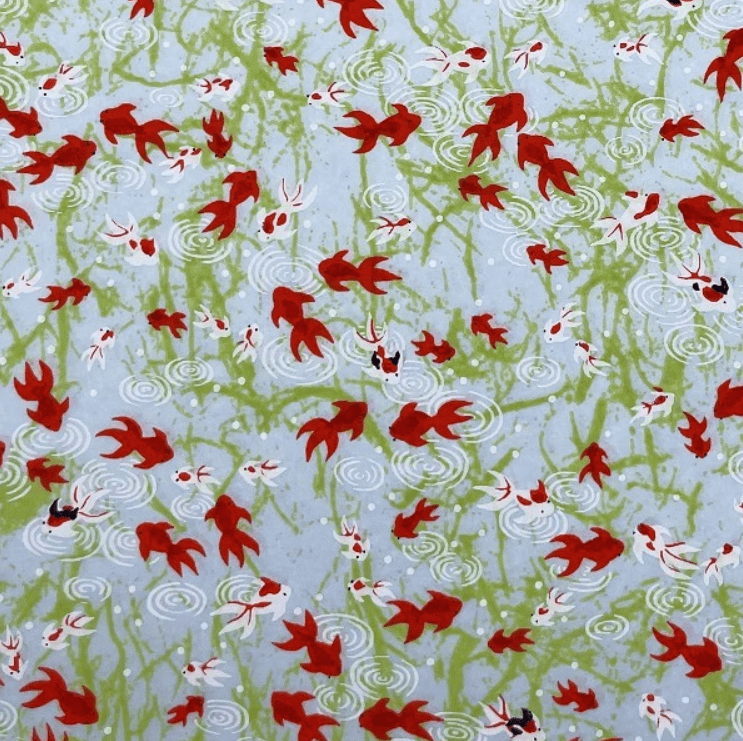 Japanese Yuzen Chiyogami Washi Paper Y0575 – Goldfish Pond