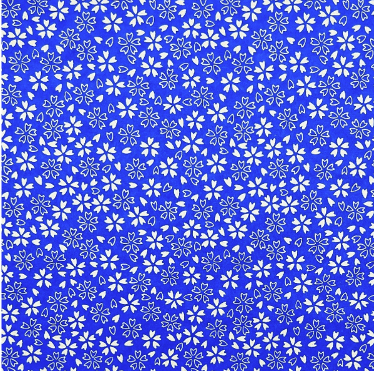 Japanese Yuzen Chiyogami Washi Paper (Y0587) – Sakura Blossoms on Blue