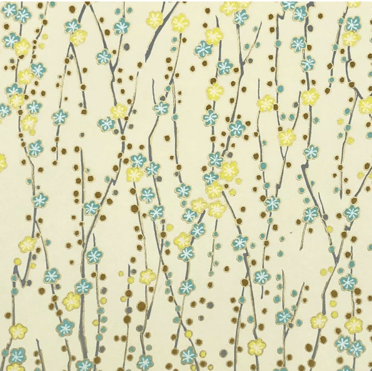 Japanese Yuzen Chiyogami Washi Paper Y0598 - Delicate Floral Streams