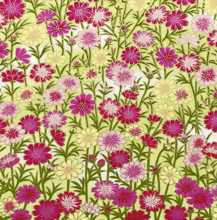 Japanese Yuzen Chiyogami Washi Paper (Y0718) – Meadow Flowers Harmony