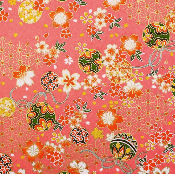 Japanese Yuzen Chiyogami Washi Paper (Y0741) – Spring Blossoms Delight