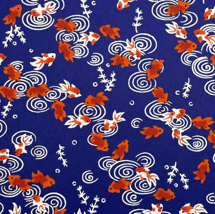 Japanese Yuzen Chiyogami Washi Paper Y0817 – Elegant Koi Fish