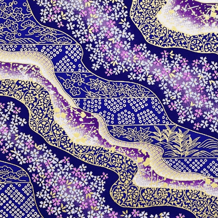 Japanese Yuzen Chiyogami Washi Paper (Y0881) – Purple Cascade