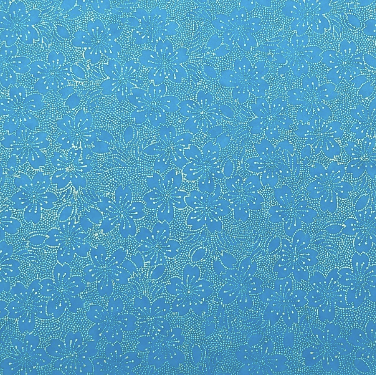 Japanese Yuzen Chiyogami Washi Paper (Y1002) – Ocean Blue Floral Delight