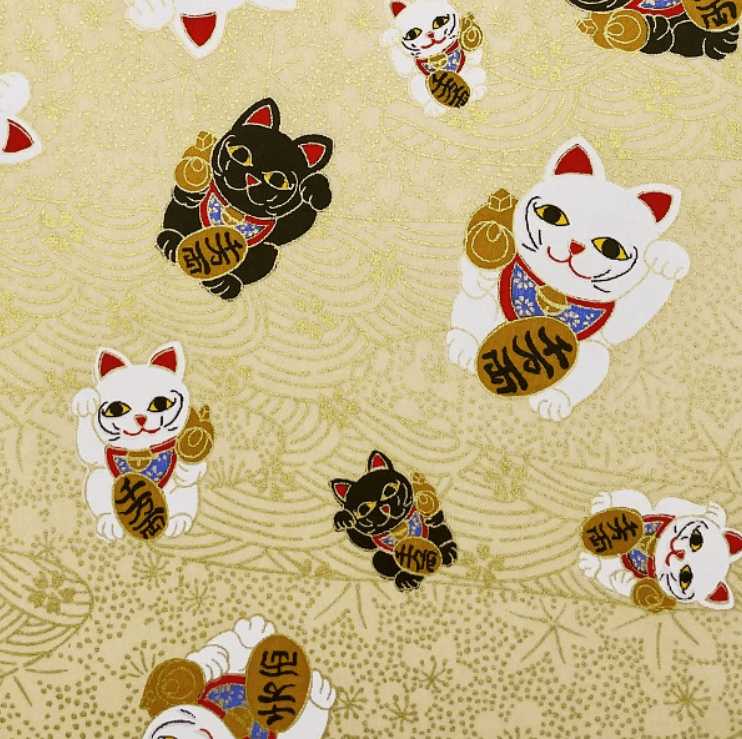 Japanese Yuzen Chiyogami Washi Paper Y1011 – Lucky Maneki-neko