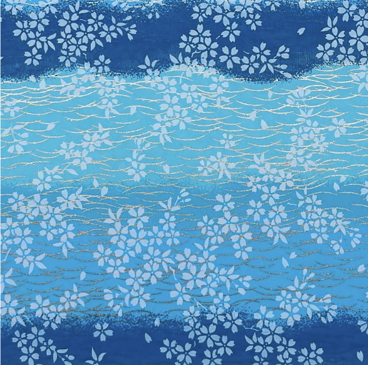 Japanese Yuzen Chiyogami Washi Paper Y1126 - Sakura Waves