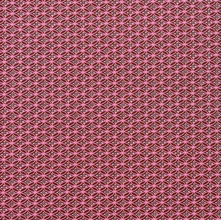 Japanese Yuzen Chiyogami Washi Paper Y1132 - Pink Asanoha on Burgundy