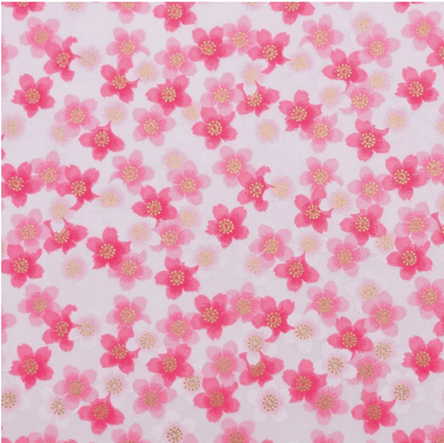 Japanese Yuzen Washi Paper Y1153 – Pink Cherry Blossoms on Soft White Chiyogami