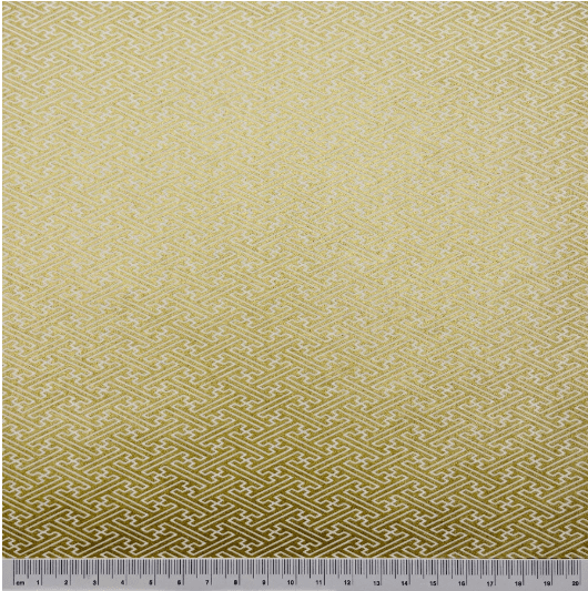 Japanese Yuzen Washi Paper Y1252 – Gold Sayagata Geometric Pattern on Cream Chiyogami