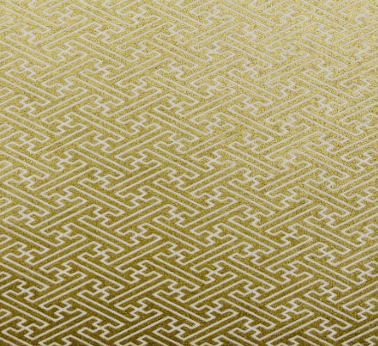 Japanese Yuzen Washi Paper Y1252 – Gold Sayagata Geometric Pattern on Cream Chiyogami