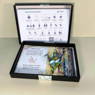 Premium Origami Crane Kit Gift Box - Symbol of Hope and Longevity - Eco Friendly Gift Set