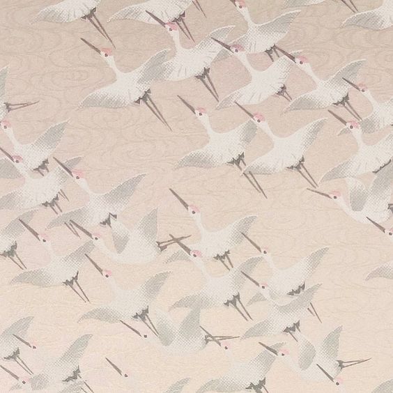 Japanese Yuzen Chiyogami Washi Paper (Y0302) – Soaring Cranes on Rose Gold