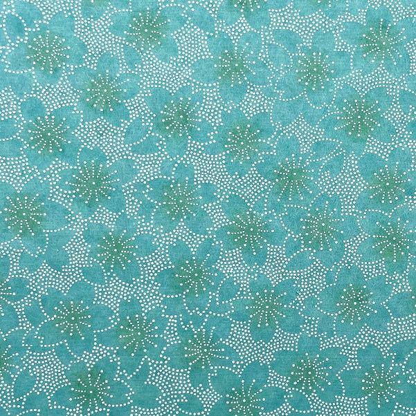 Japanese Yuzen Chiyogami Washi Paper (Y0355) – Aqua Cherry Blossoms