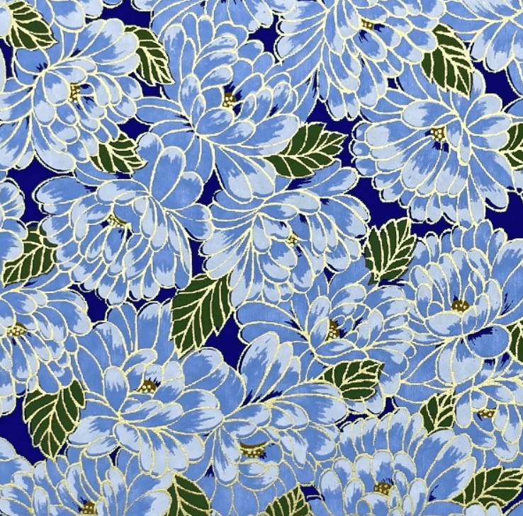 Japanese Yuzen Chiyogami Washi Paper (Y0578) – Sapphire Bloom