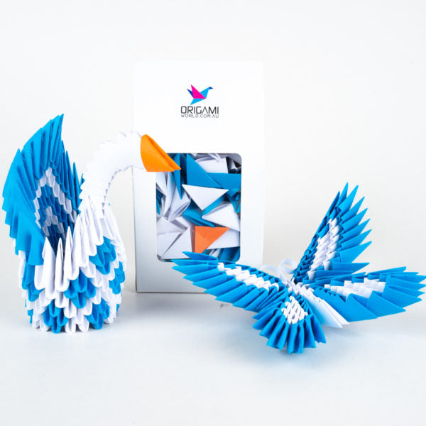 3D Origami Kit – 2in1 Kit to Make a Swan or Butterfly – Ready To Build like Legos
